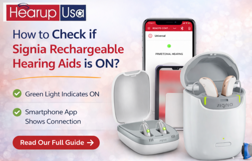 How to check of Signia rechargeable hearing aids is ON?