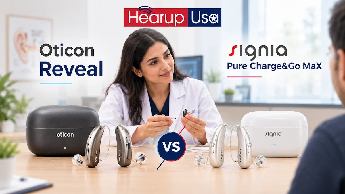 Oticon Reveal vs Signia Pure Charge&Go MaX: An Honest 2026 Comparison