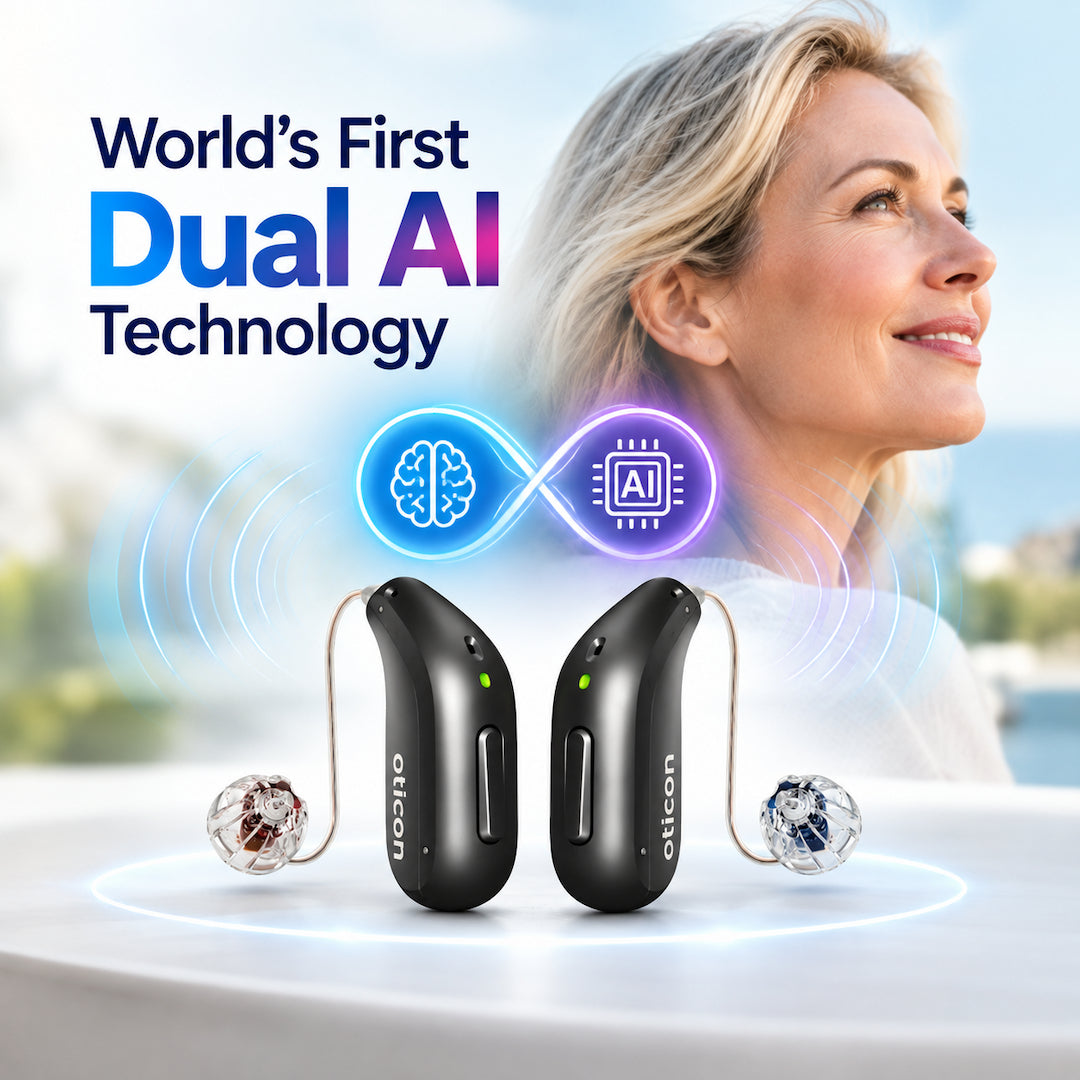 Oticon Reveal 1 Hearing Aids - World's First Dual AI Technology | Rechargeable Bluetooth Hearing Aid
