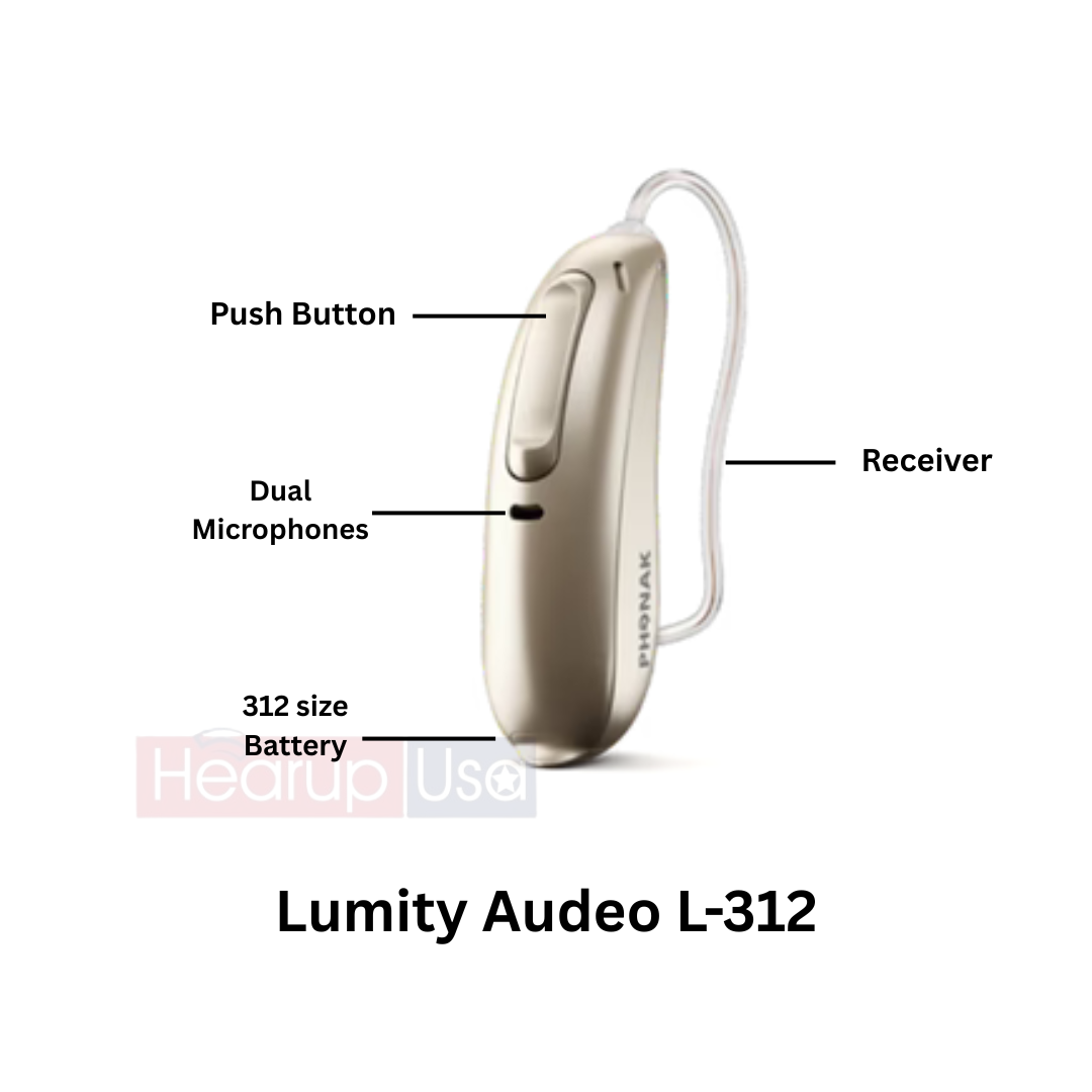 Phonak Lumity Audeo L90 312 | Battery-Operated Mini RIC Hearing Aid with 20 Channels