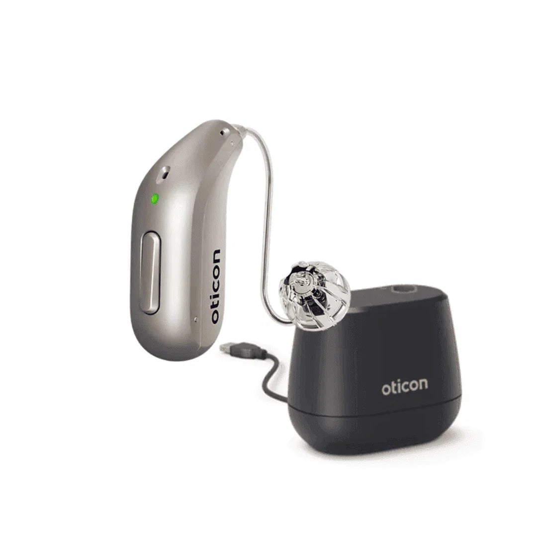 Oticon Intent 1 miniRITE Wireless Bluetooth-LE Audio Connectivity Sleek New Design Rechargeable Hearing Aid