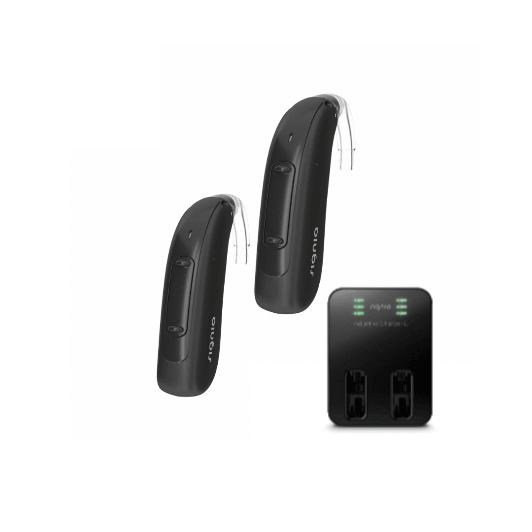 Signia Motion Charge& GO 1X, Behind The Ear (BTE) Rechargeable Hearing ...