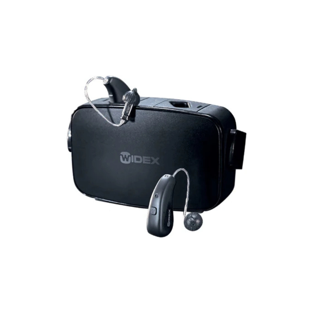 Widex Magnify MRR2D 50 Receiver in Canal (RIC) Rechargeable Battery Bluetooth Enabled, 2 Hearing Aids with charger